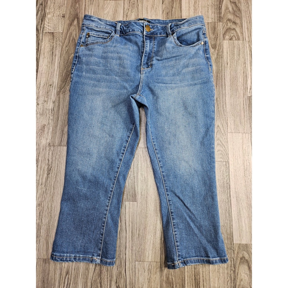 d.jeans Capri Jeans Women 12 Blue Medium Wash Stretch Straight Leg